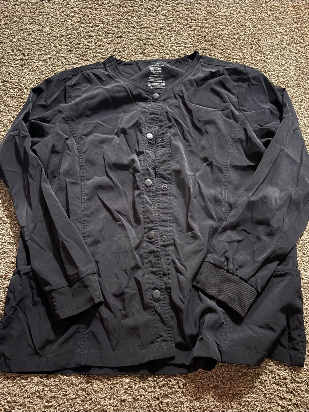 Willow Brook Black, Button snap scrub jacket